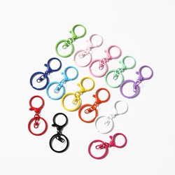 10/20/50 PCS Colorful Keyring Lobster Clasp Hook Connectors Keychain Metal Parts with Open Jump Ring and Connector for DIY