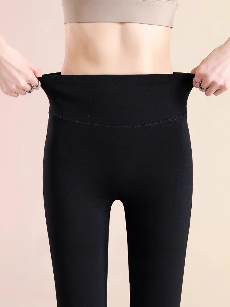 กางเกงโยคะผ้าไหมน้ำแข็งคุณภาพสูงสำหรับผู้หญิง ฤดูร้อน ผ้าบาง ไซส์เล็ก เอวสูง กระชับรูปร่าง กางเกงขายาวแบบแคปรี