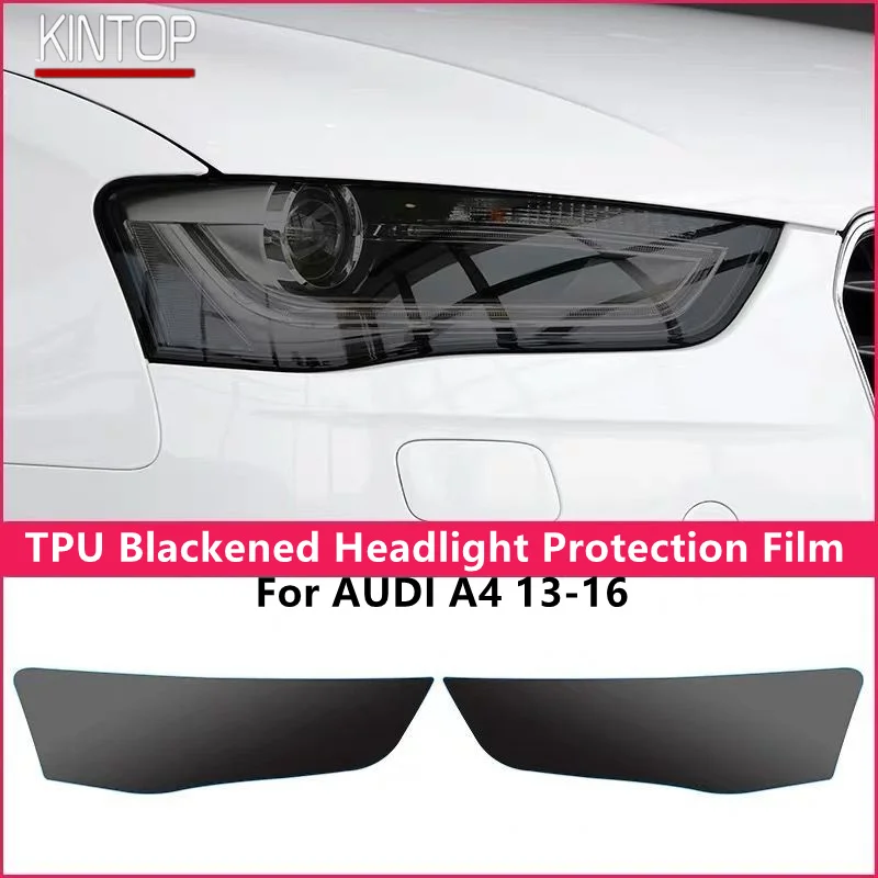 

For AUDI A4 13-16 TPU Blackened Headlight Protective Film, Headlight Protection, Film Modification