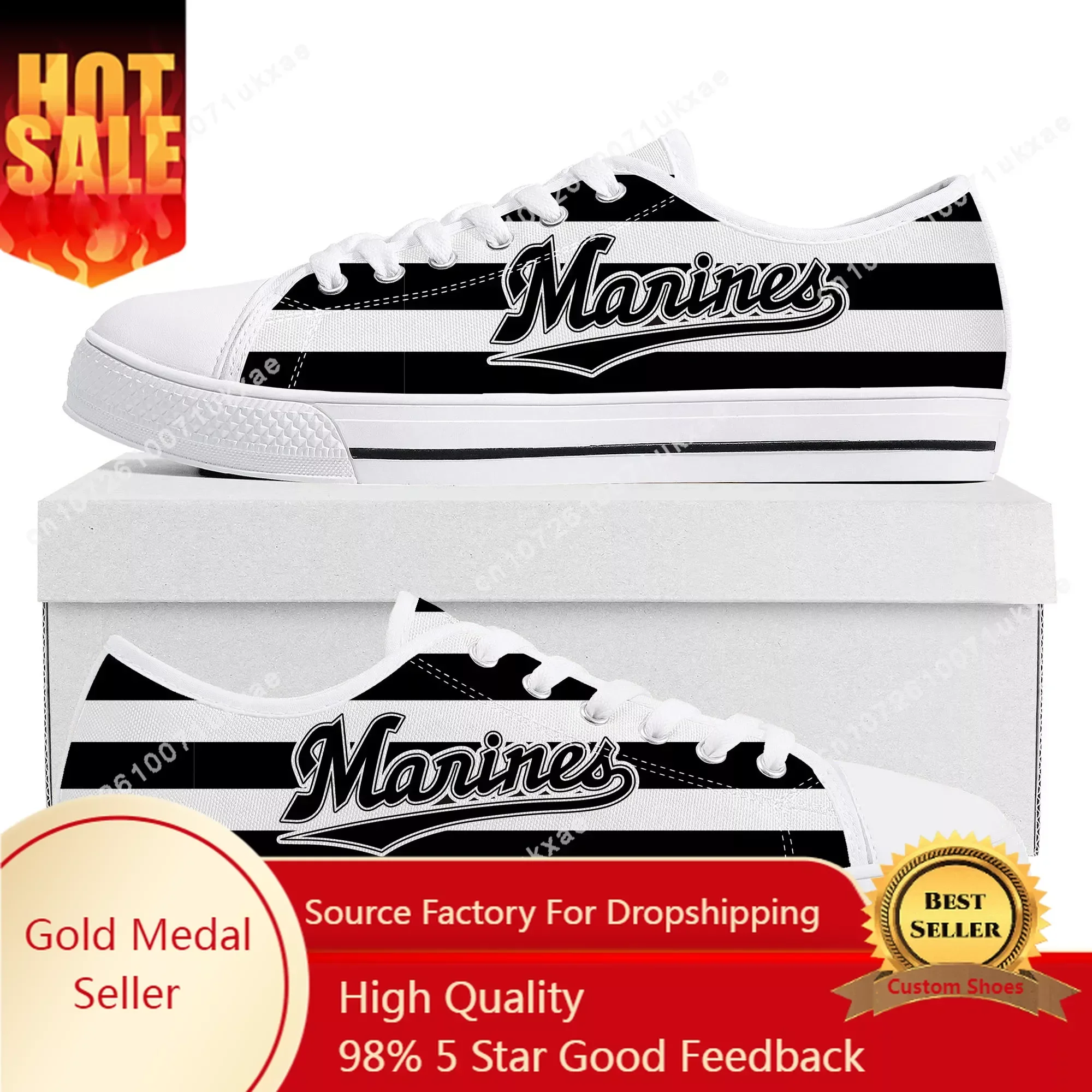 マリーンズ Chiba Marines baseball Low Top Sneakers Mens Womens Teenager Canvas High Quality Sneaker Casual Custom Made Shoe Customize