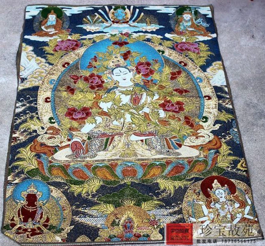 Chinese collection Thangka embroidery buddha diagram