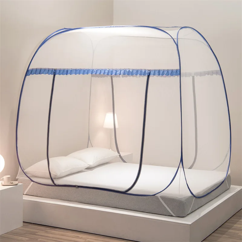 

Новая монгольская палатка-тент с москитной сеткой, не требующая установки, детский балдахин от падения с кровати, подходит для двуспальной кровати, из полиэфирного волокна