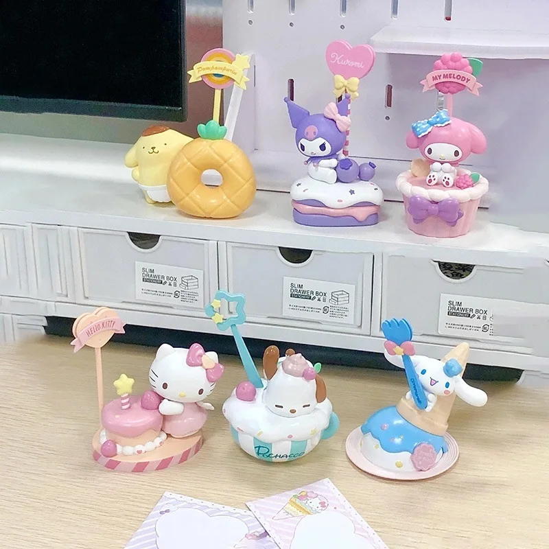 Oryginalna Nowa Seria Sanrio Family Dessert Memo Blind Box Ręcznie Robione Ozdoby Dekoracyjne Prezent Urodzinowy Zabawki do Kolekcjonowania z Wiadomościami
