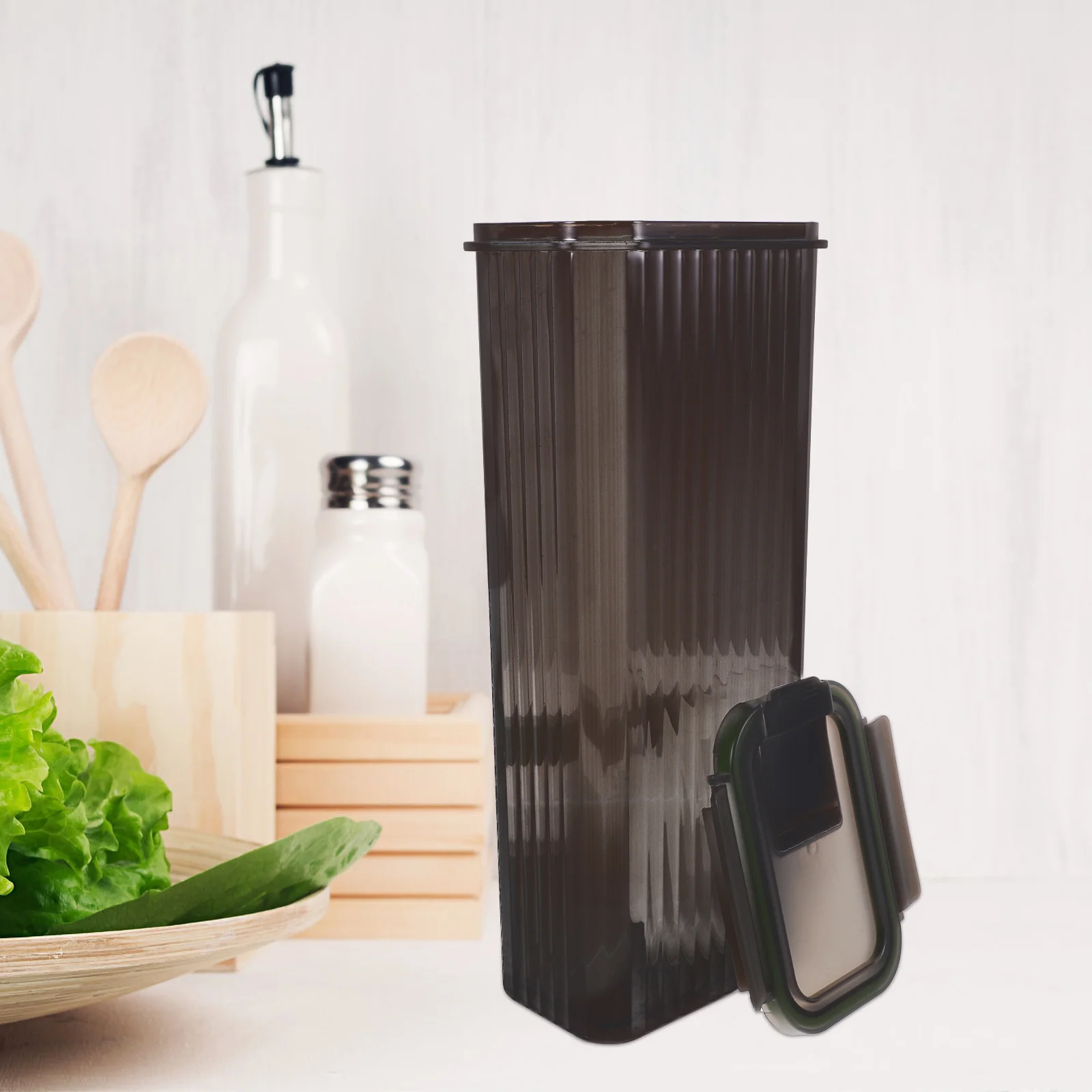 

1pc Pasta Container Airtight Clear Storage Jar For Kitchen Pantry Spaghetti Noodles Organizing Buckle Lid Cereal Candy