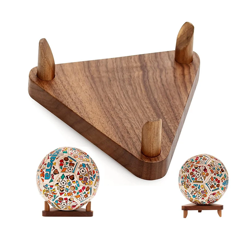 省スペースボール収納ラックコーナーフィットアンチロールデザインエコ木製三角ホルダーバレーボールバスケットボールサッカー用