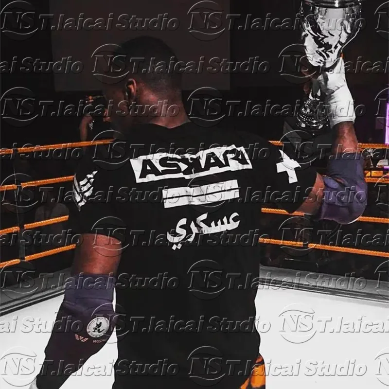 

ASKARI Мужская боксерская футболка для летних видов спорта и фитнеса, дышащий топ с круглым вырезом и короткими рукавами для тренировок на открытом воздухе