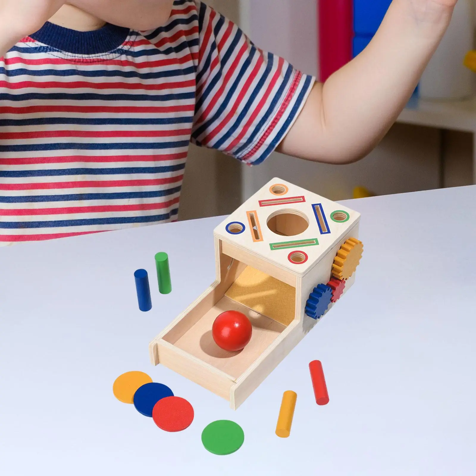 Wood Color Shape Sorting Toy Object Permanent Box for Kids 1 2 3 Year Old