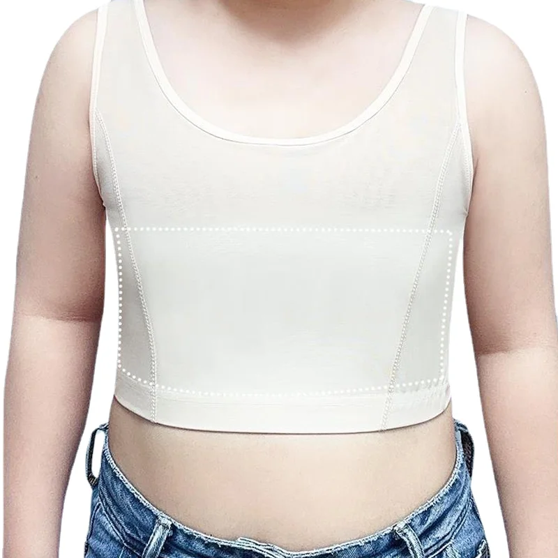 

HaleyChan Women's Pullover Chest Binder Summer Ice Silk Trans Lesbian FTM Crop Top Breathable Mesh Binders Tomboy Corset