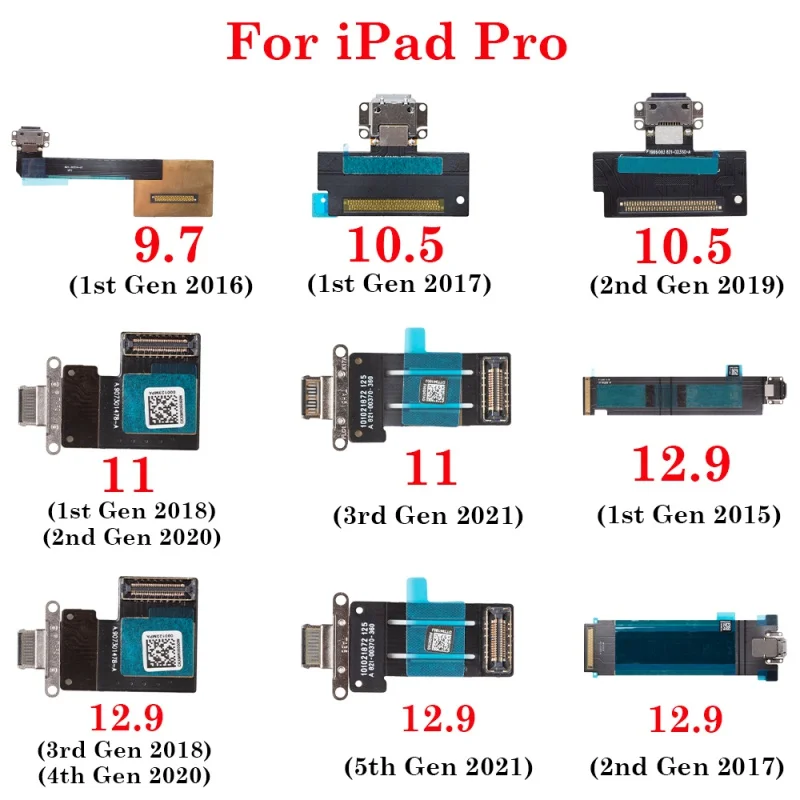 

Port pengisian daya USB konektor Dok kabel Data Flex untuk iPad Pro 9.7 10.5 11 12.9 inci pertama ke-2 generasi ke-5