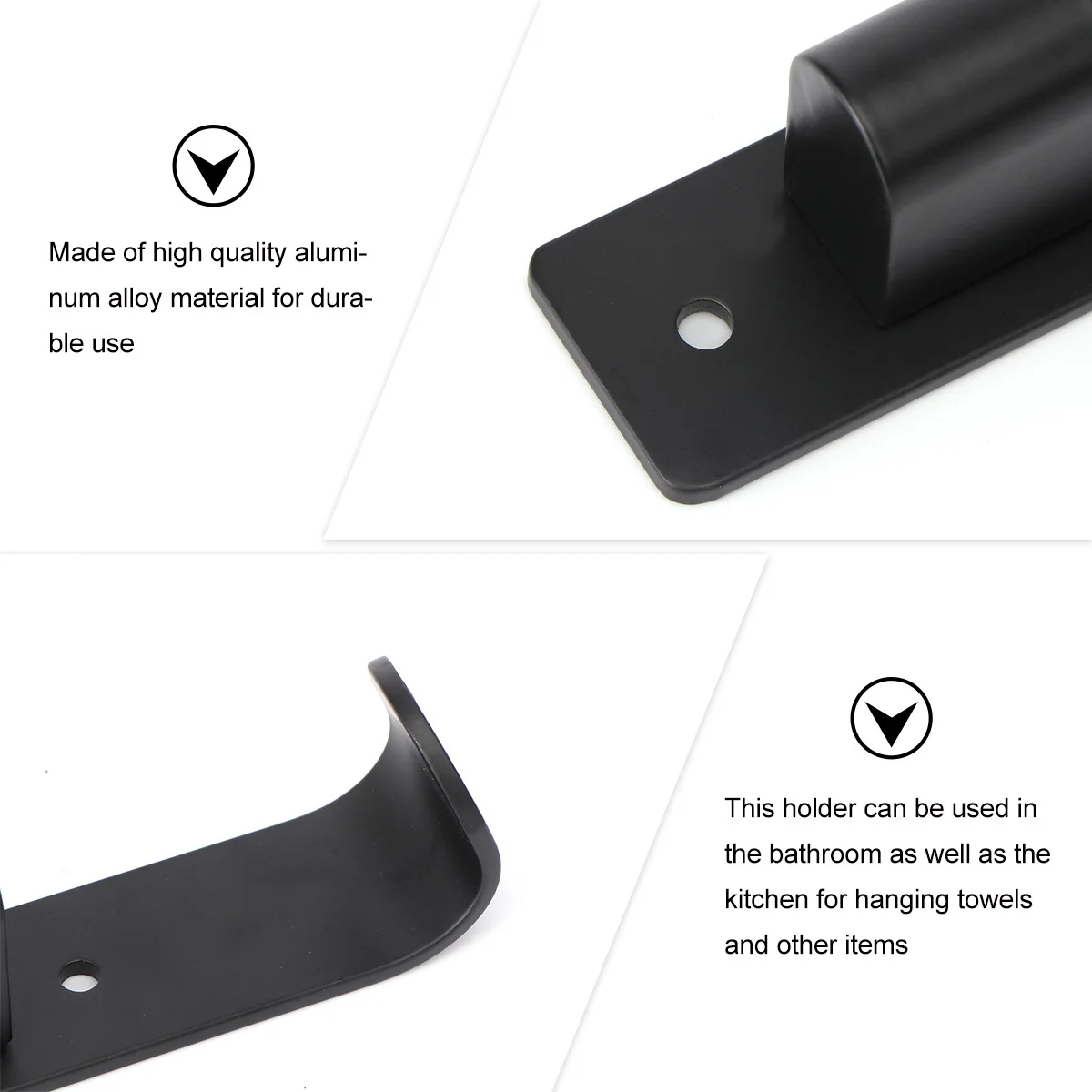 

1Pcs Black 3-Bar Wall-Mounted Towel Rack Bathroom Storage Organizer Heavy-Duty Corrosion-Resistant Space-Saving Design