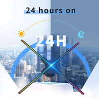Naked Eye Stereo 3D Holographic LED Fan 3D Hologram 42cm 46cm Fullcolor Size Hologram Projector Advertising transparent Display