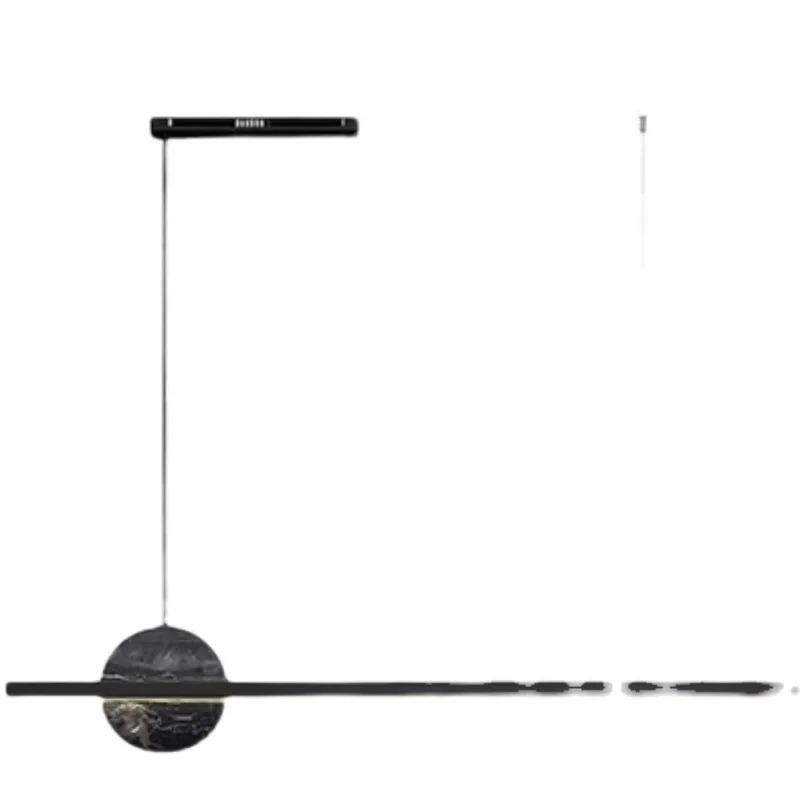 

Italian minimalist marble all copper strip restaurant one-word chandelier Nordic simple modern bar island table light luxury