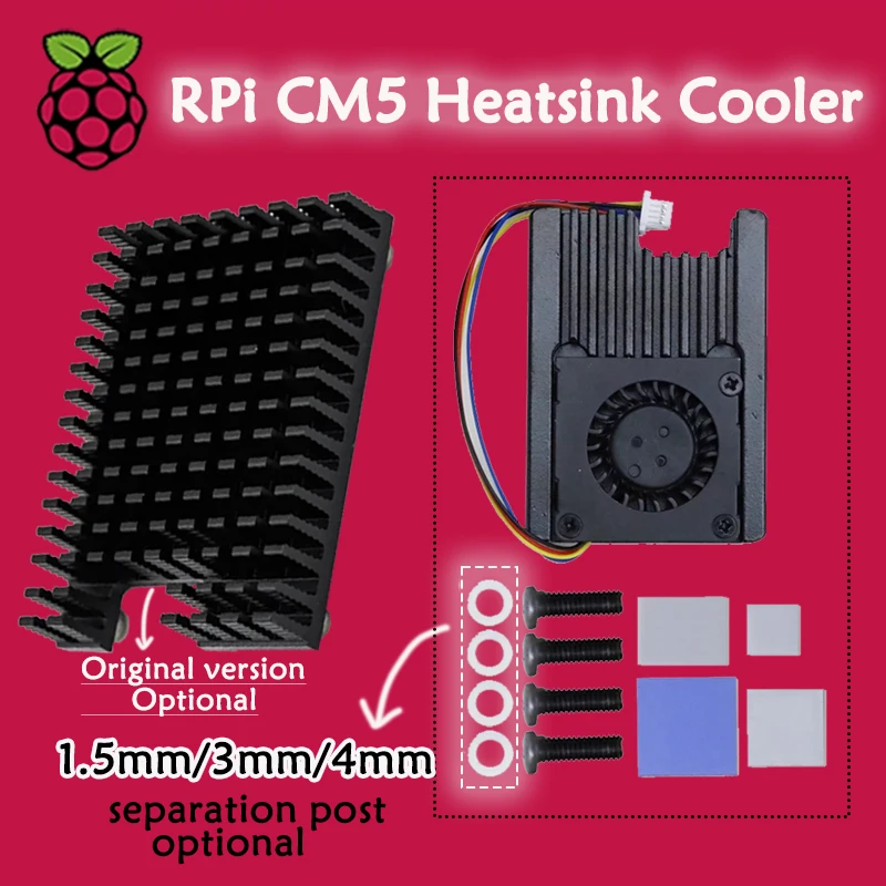 Raspberry Pi CM5 Heatsink Cooler Alumium For Raspberry PI Compute Module 5 Thermally Conductive Silicone