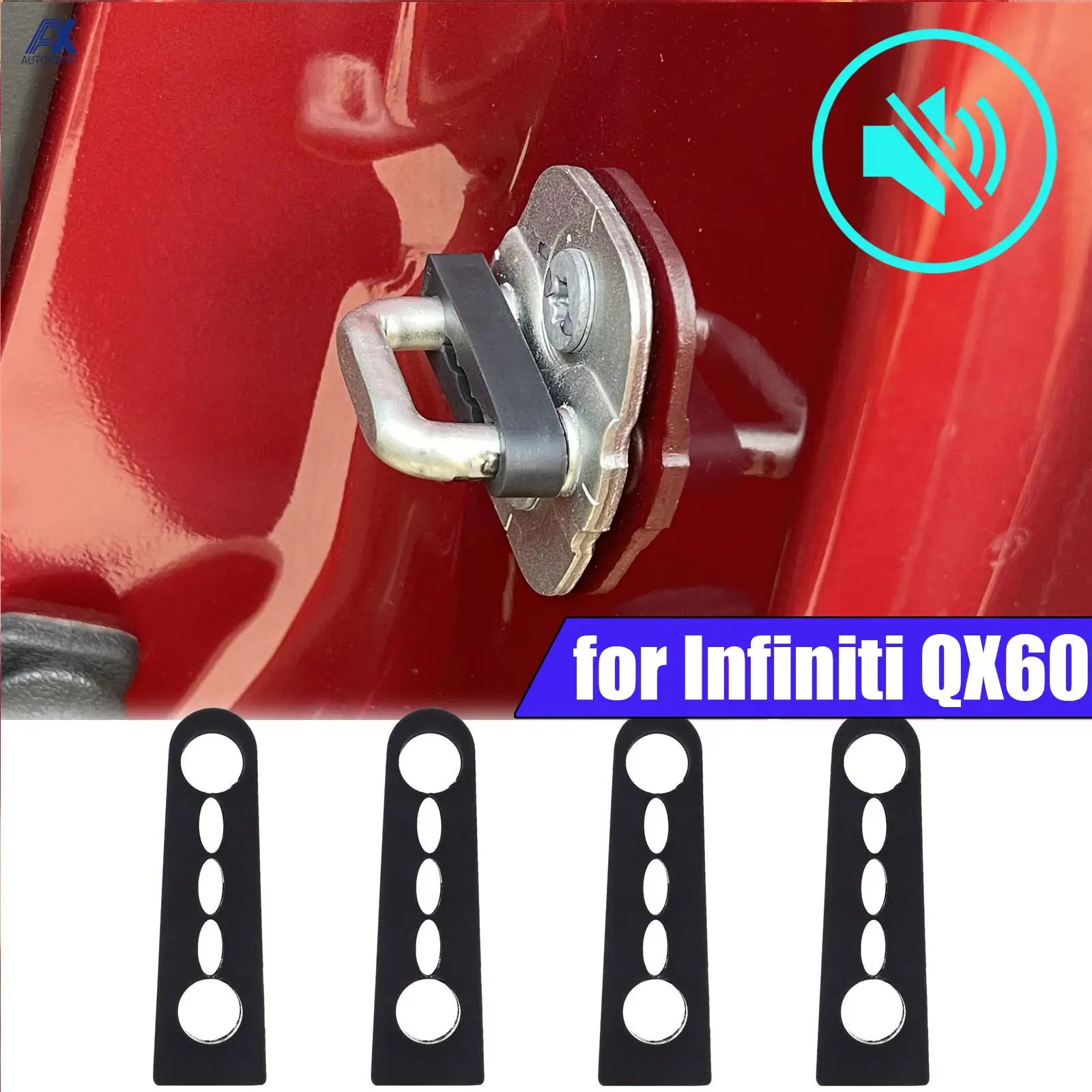 

Car Door Lock Sound Deadener Damper Buffer For Infiniti QX60 2013-2020 Rattling Screaks Quiet Noise Deaf Soundproofing seal