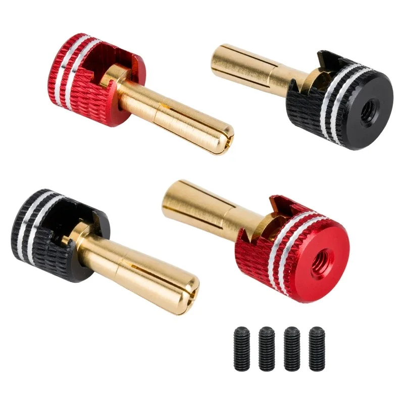 4mm/5mm Welding-free Hard shell Metal Heatsink Bullet Plugs Set for RC Car LowPro Bullet Plugs Accessories