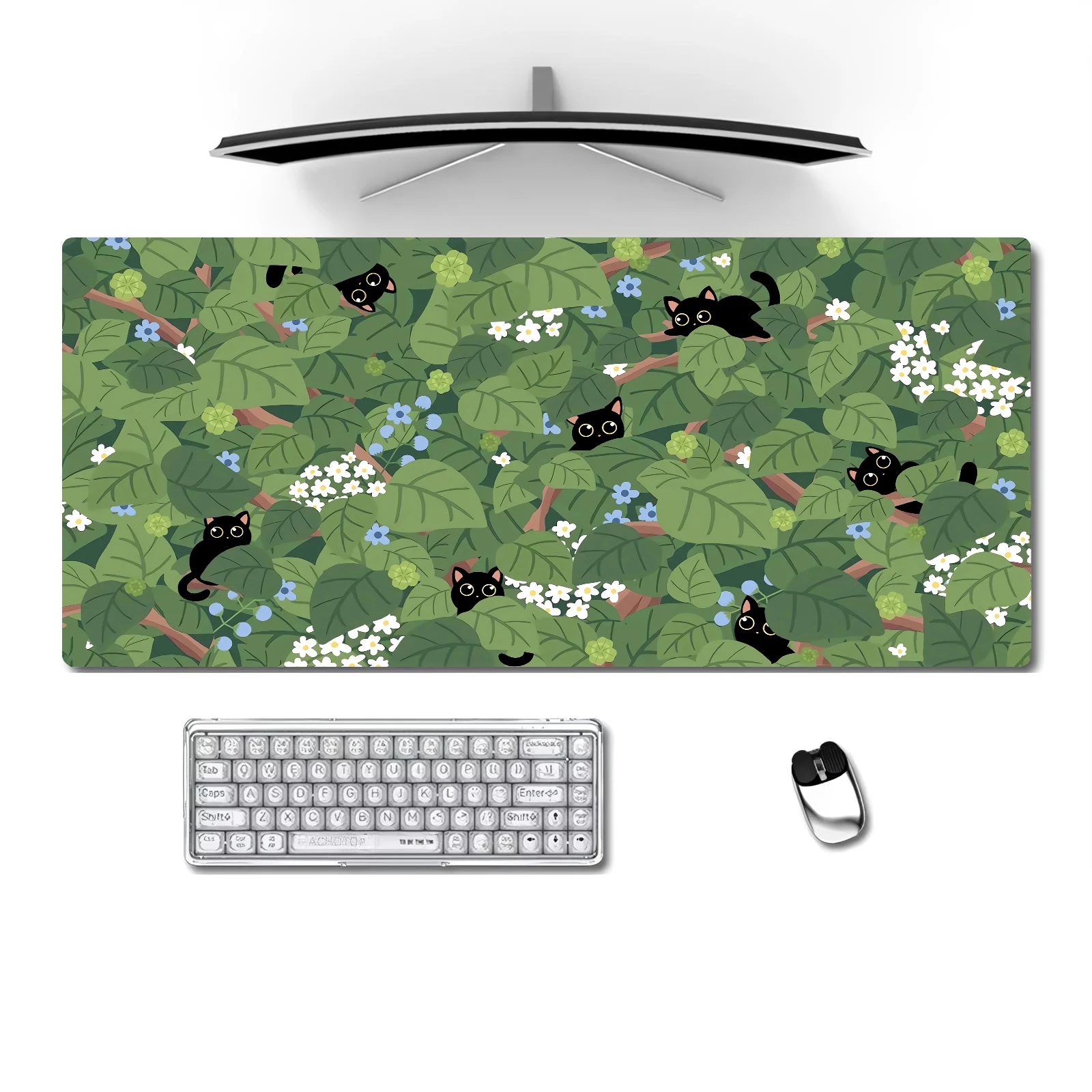 

Cute Mouse Pad Gamer Mause Green Office Desk Mat XL Computer Deskmat 400x900 Mousepad Kawaii Decor Accessories Pc Table Rugs Xxl