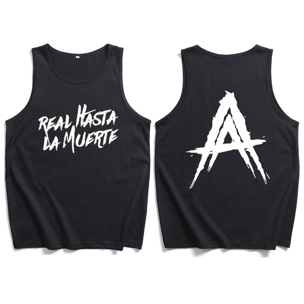 Anuel AA Real Hasta La Muerte Print Vest T-Shirt  Anuel AA Music Merch T-Shirt Men Women Streetwear Tank Tops