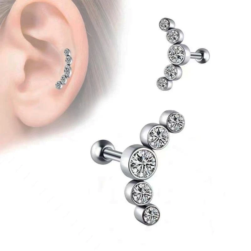 

Stainless Steel Ear Bone Earring Stylish Tragus Piercing Jewelry Ear Accessories for Fashion Enthusiasts