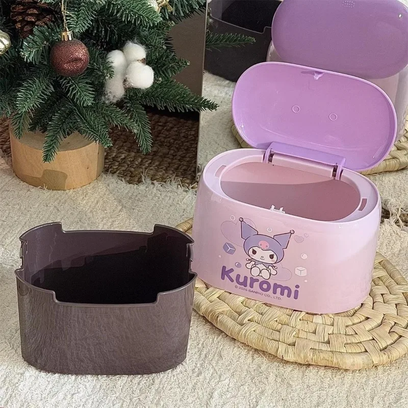 Sanrio Desktop Press Trash Mini Cute Bedroom Table with Cover Cartoon Dopamine Home High Value. view 4