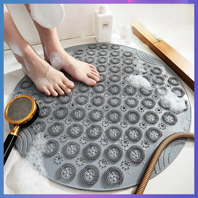 PVC Anti-skid Bath Mats Rectangle Soft Shower Bathroom Massage Mat Suction Cup Non-slip Bathtub Carpet Large Size