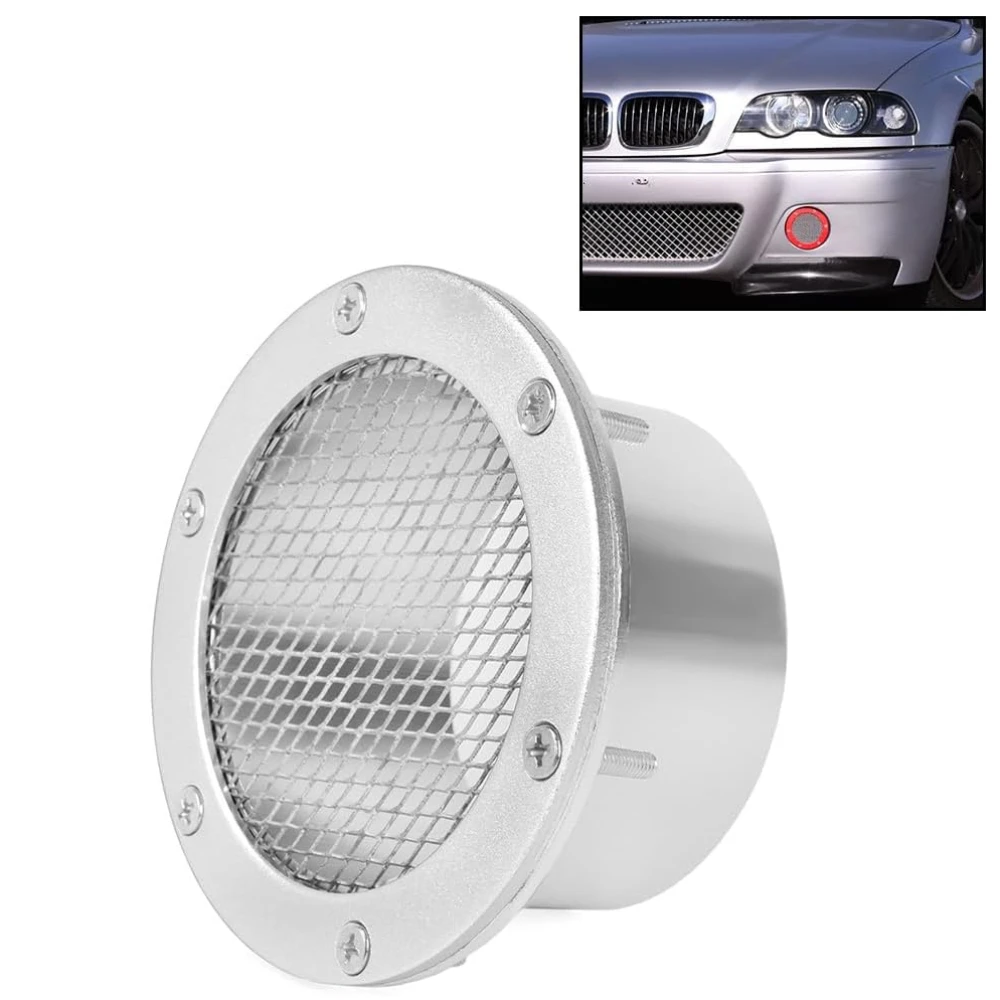 

Bumper Intake Air Duct Vent Car Mesh Grille Inlet Cover Racing Trim Hood Scoop Accessory Modification Silver