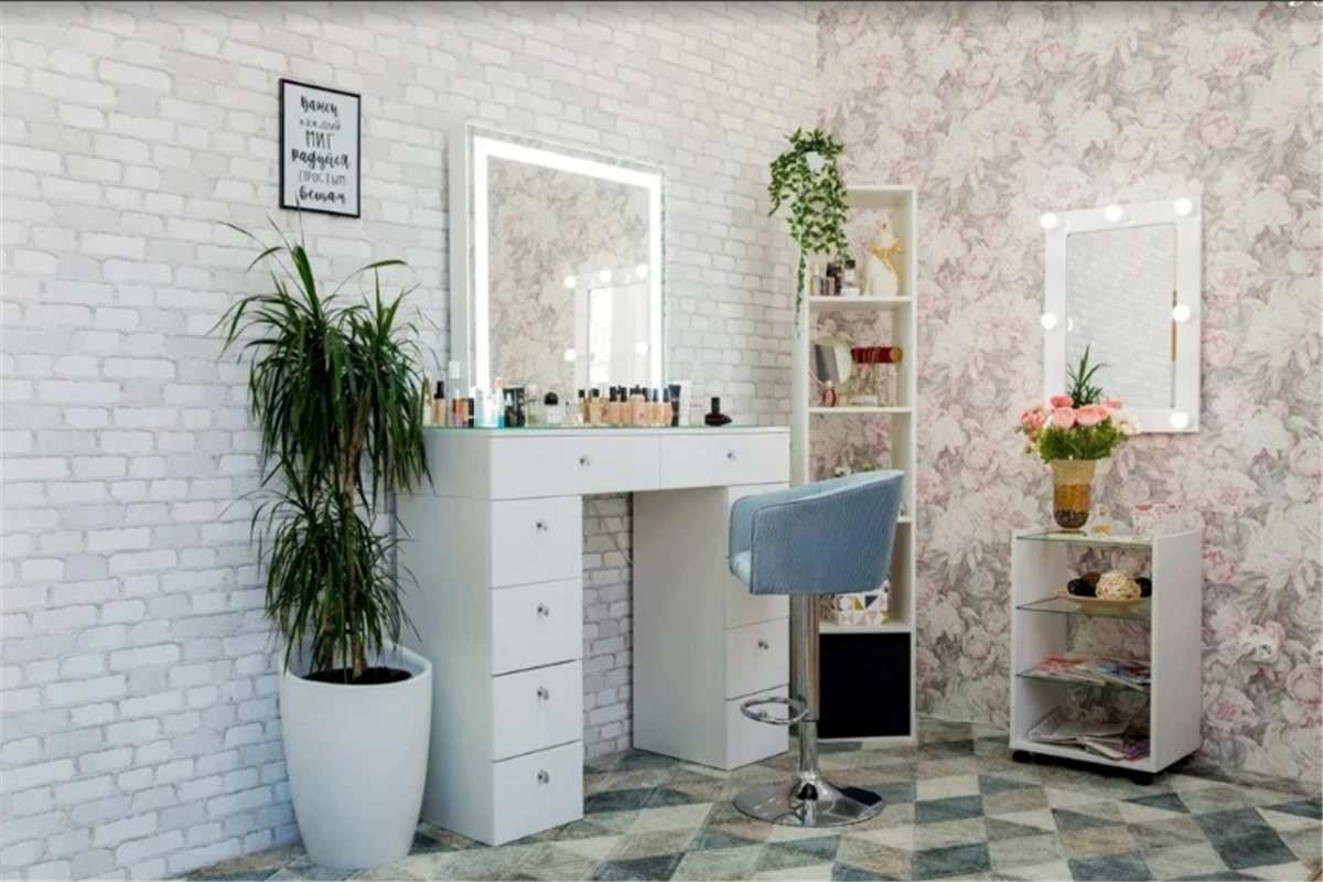 Perlengkapan Poster latar belakang fotografi anak perempuan, alat peraga Poster latar belakang Salon Modern dinding bata dekorasi Interior