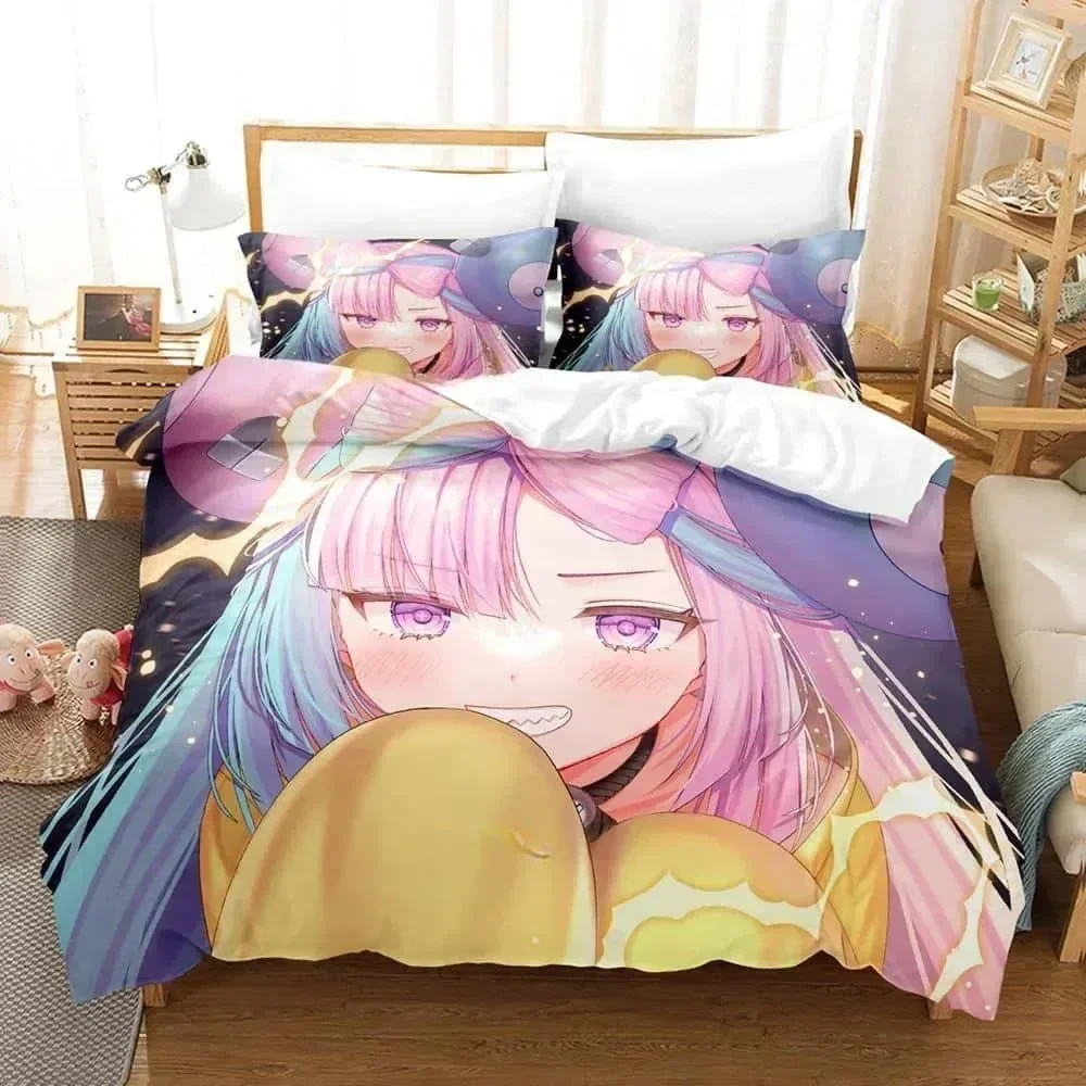 

Anime Kawaii Girs Iono Bedding Set Printed Bed Set With Pillowcase Duvet Cover Soft Queen King Size Bedclothes Home Adult Kid