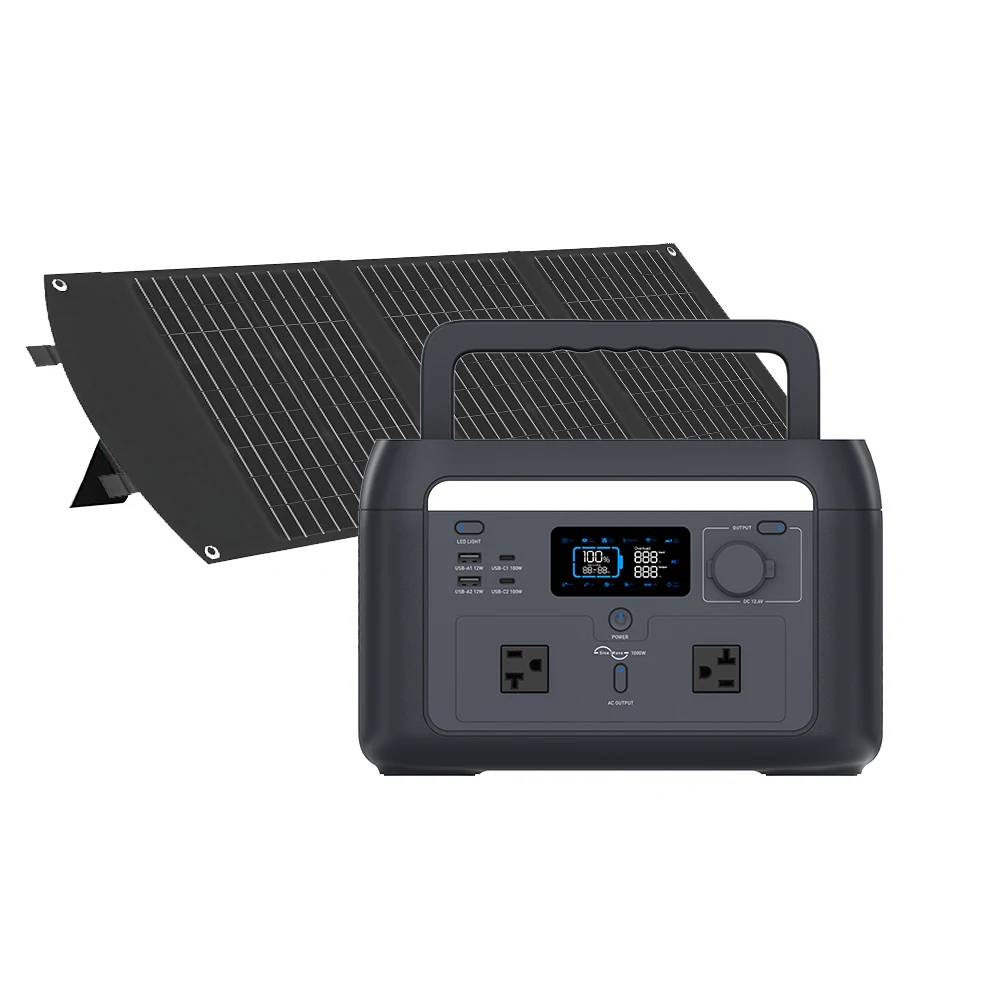 

In Stock Home and Outdoor 1000W Lifepo4 Lithium Battery Portable Power Station 1000 Watt Solar Generator With 200W Solar Panels