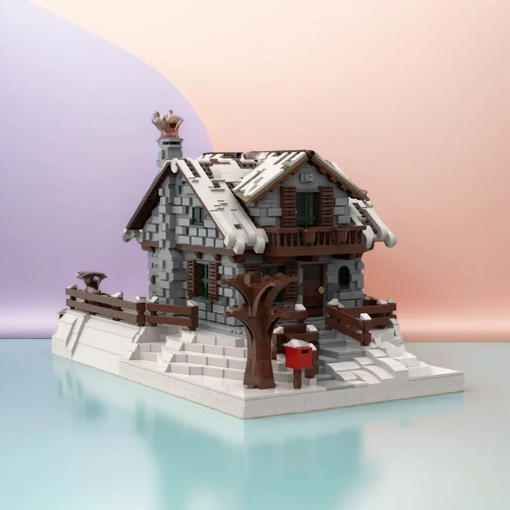 

4094Pcs Winter Chalet MOC Snow-Covered Cozy Cabin Education Building diy Blocks Birthday Toys Gift