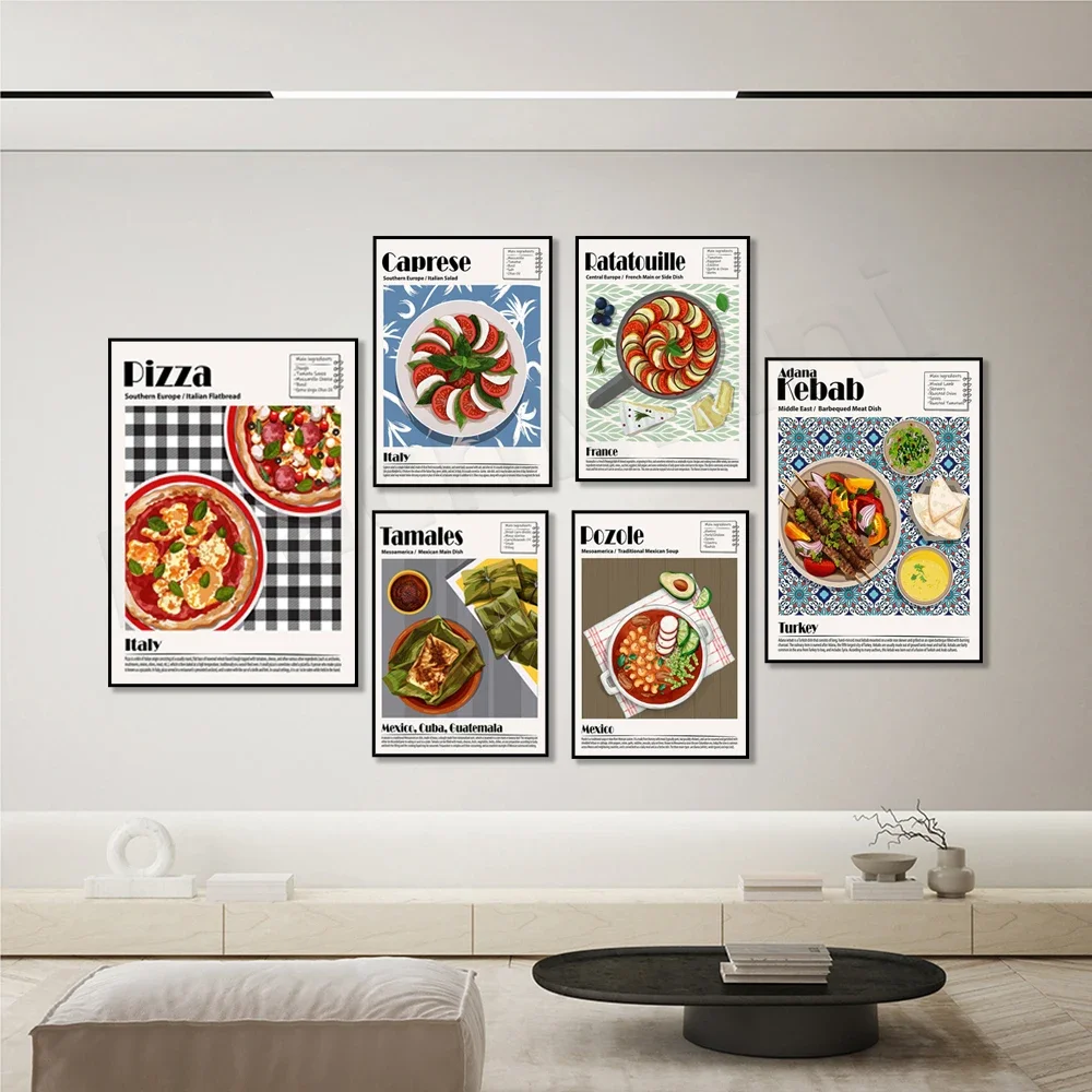 Russian Okroshka Korean Ginseng Chicken Soup Adana Kebab Hummus Appetizer Tamales Mexican Main Dish  Food Poster