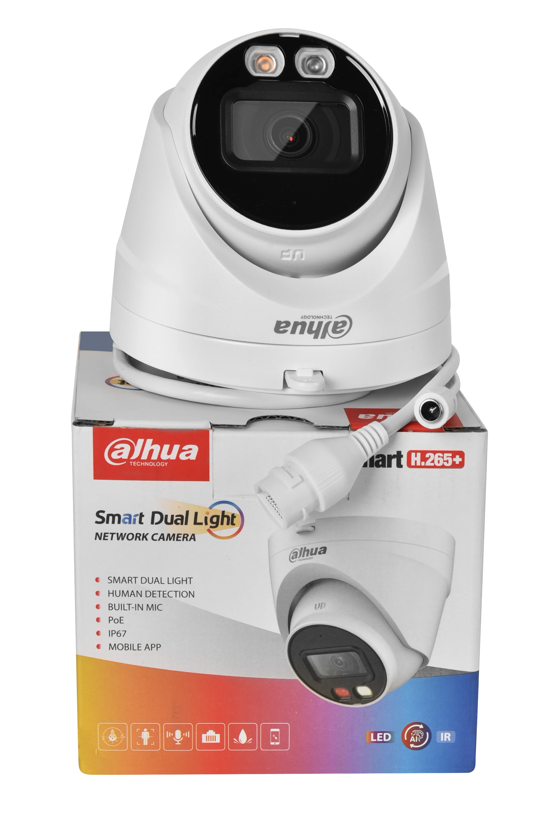 Dahua IP Camera 4MP IPC-HDW1439V-A-IL Smart Dual Light Network Camera IR 30M POE Built-in Mic Human Detection Video Surveillance