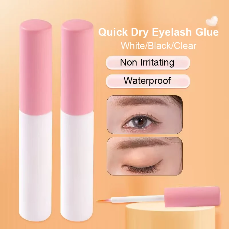 Eyelash Glue Quick Dry Dries Clear, Latex-Free Hypoallergenic Adhesive Waterproof Strong Hold for False Eyelashes 5g