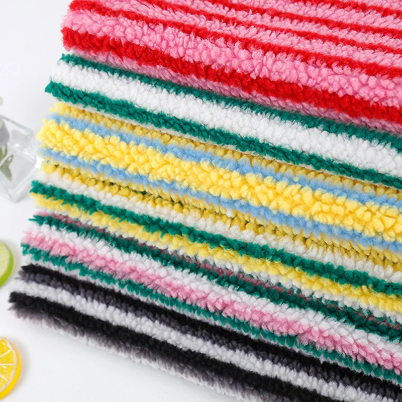 Tela de lana de cordero Jacquard a rayas gruesas de 0,5/1/2 yardas para abrigos de invierno, muñecas, ropa informal, ropa de cama hecha a mano, telas para ropa DIY