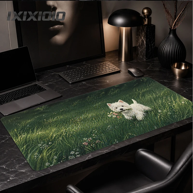 Mouse Pad Green Grass Dog Gamer XL New Large Custom Home Mousepad XXL Playmat Natural Rubber Carpet Office Desktop Mouse Pad
