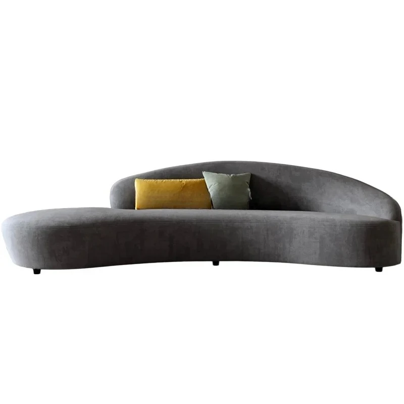 

Italian Minimalist Fabric Sofa Light Luxury Living Room Curved Beauty Reception Sofa