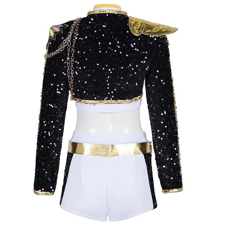 Black Golden Rumi Zoey Mira Cosplay KPop Demon Hunters Cosplay Costume Wig Girls Suit Child Halloween Party Role Playing Outfit