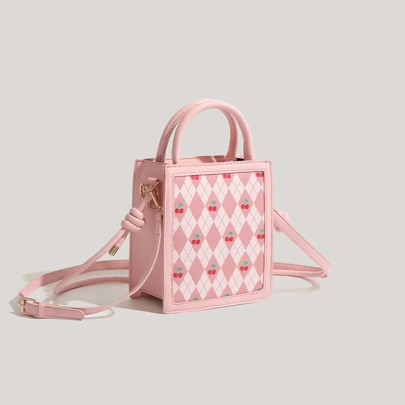 Nuove simpatiche borse a tracolla rosa per le donne 2024 Lolita borsa a tracolla ragazze Kawaii Strawberry Print Handbag primavera fuchucaymna22ea