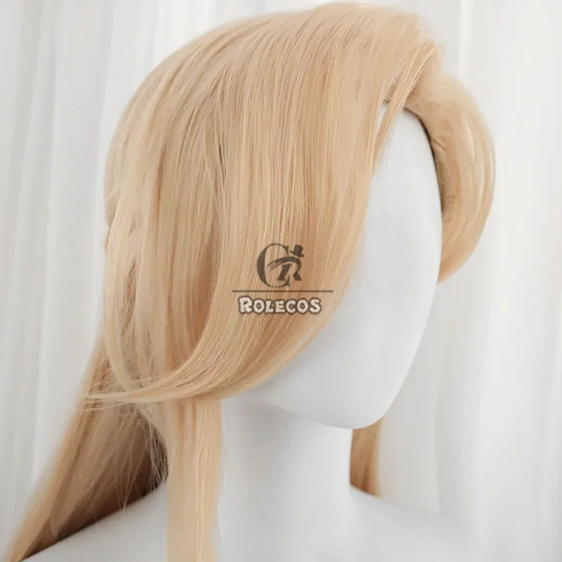 ROLECOS Naraka Bladepoint Prelude Cyra Cosplay Wigs Prelude Cyra 70cm Long Wavy Blonde Wig Heat Resistant Synthetic Hair