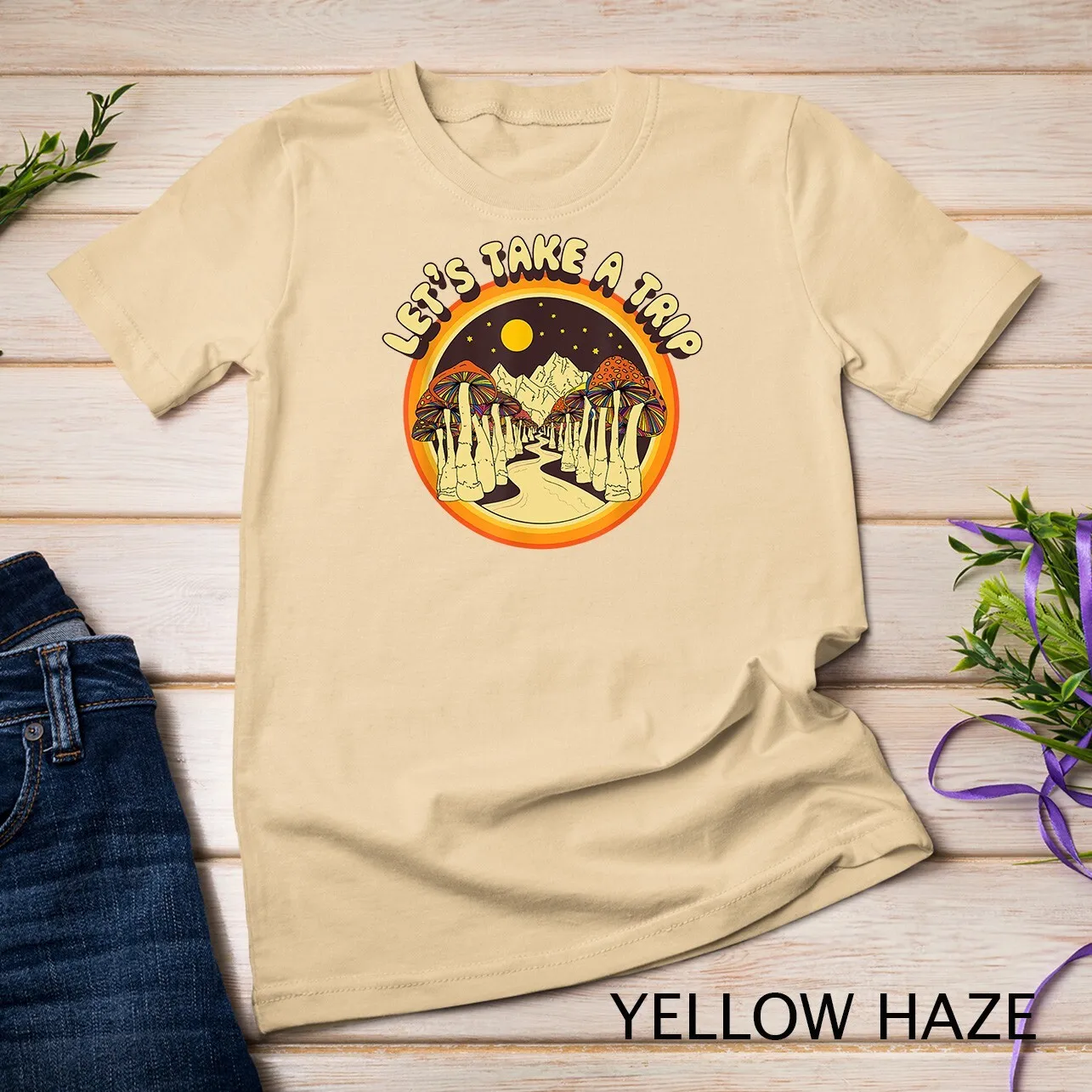 Magic Mushroom Trippy Hippie T-Shirt Unisex T-shirt