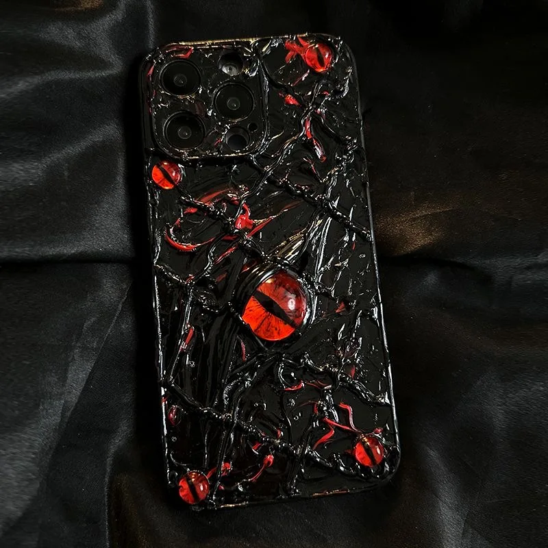 Halloween Cthulhu demon 3D Red Eye Soft Case protection for iPhone 16 15 13 12 11 14 Pro Max XS XR 16 Plus X Coque