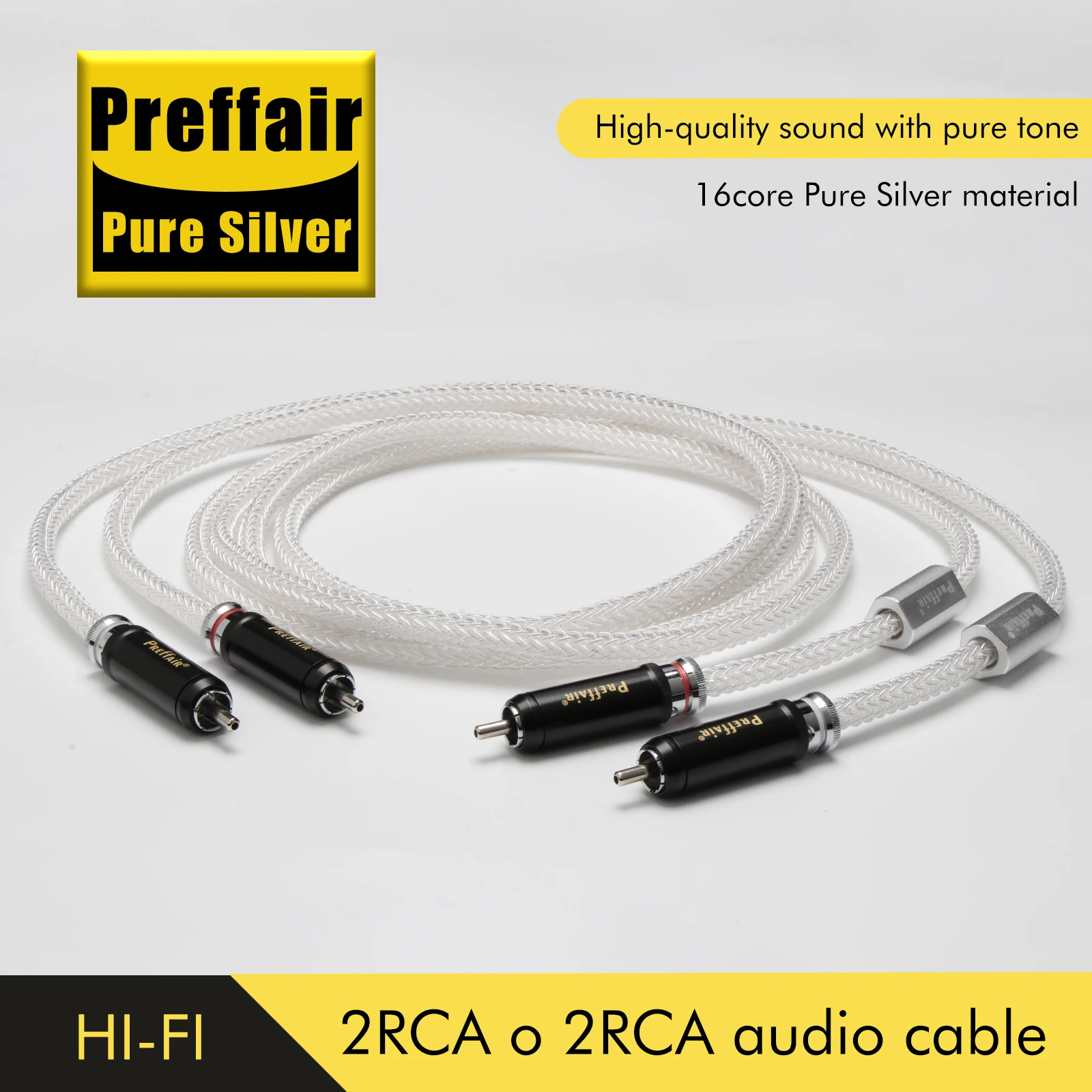 pair-sterling-silver-16core-rca-audio-cable-pure-soild-silver-rhodium-plated-locking-rca-plug