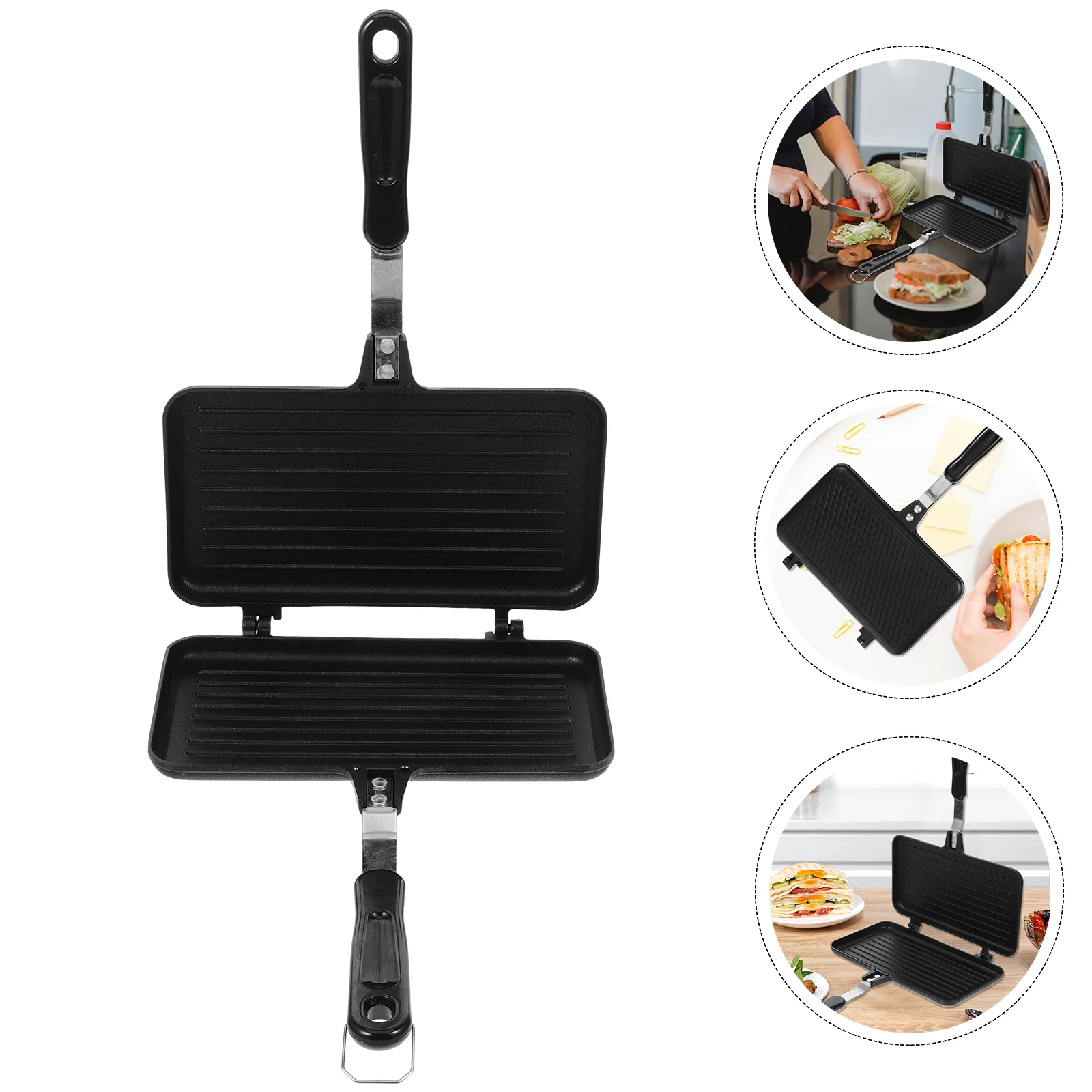 Frying Pan Non Stick Pans Non-stick Waffle Maker Sandwich Toaster Breakfast Makers Aluminum Alloy Press Household