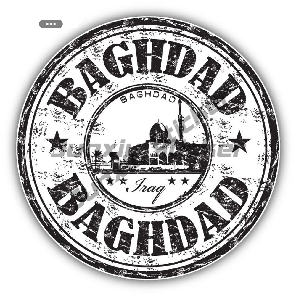 

Baghdad City Iraq Sticker Middle Eastern Arab Countries Travel Stamp Cover Scratches Exterior Decal Car Bumper Front Windshield