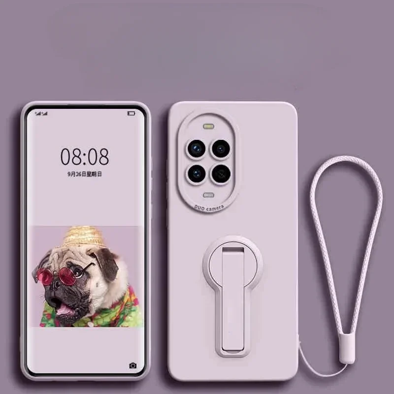 Invisible Bracket Stand Holder Case for Huawei Nova13 Pro Liquid Silicone Soft Shell for HUAWEI Nova 13 13Pro Back Cover Funda