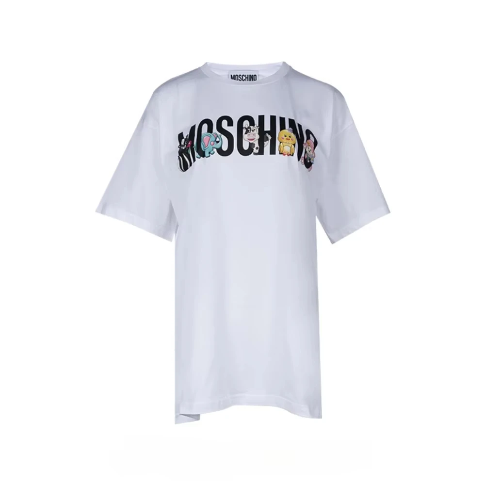 Casual Moschino Classic Printed Letter Logo Cotton Short-sleeved T-shirt Women\'s Short-sleeved Summer New Trendy Brand