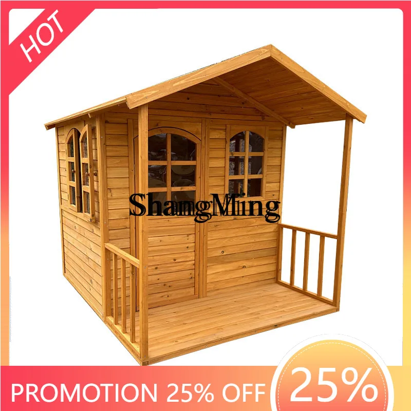 ZYY Premium Delicate Outdoor Large Wooden Playhouse Fir Wood House Rainproof Sunproof Anti-corrosion Wood
