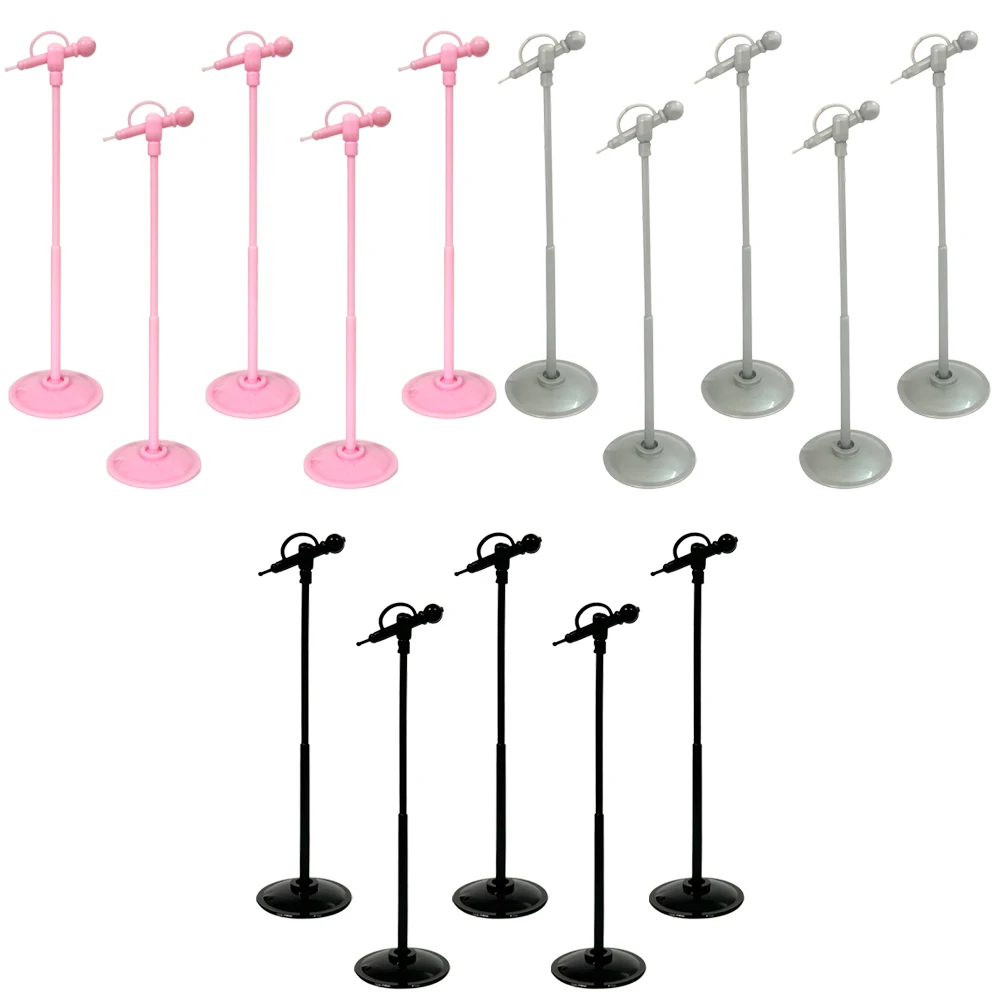 NK 15 Pcs 3 Colors Princess Stage Standing Plastic Microphone For 1/6 Dolls Accessories For 11.5-inch Doll DIY Children Toy Gift