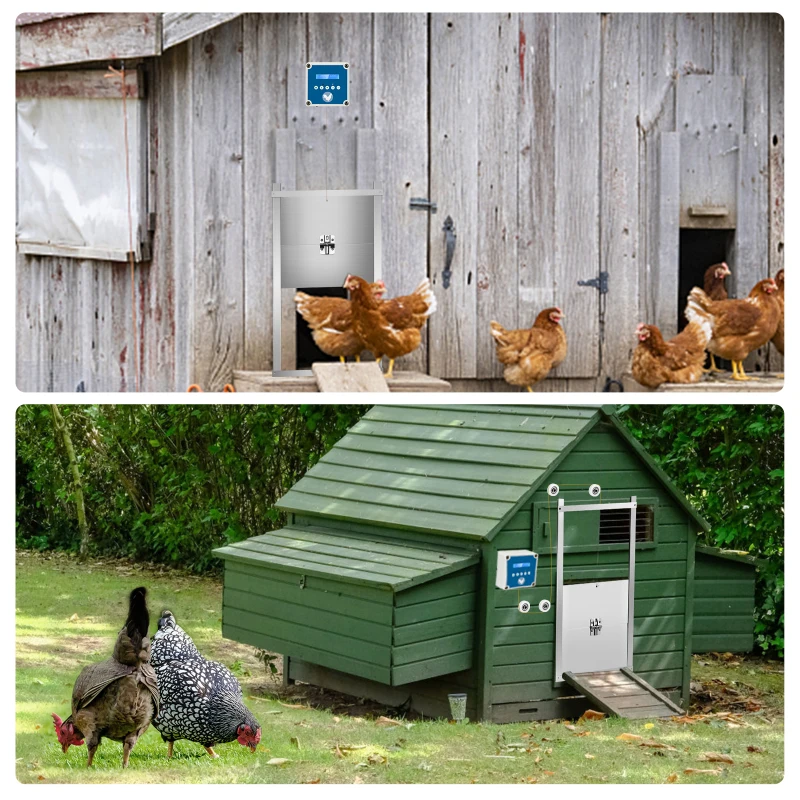 Imagem -06 - Porta Solar Automática para Frango com Controle Deslizante Abridor de Galinheiro Tela Lcd com Temporizador e Sensor de Luz para Manutenção Segura de Frango