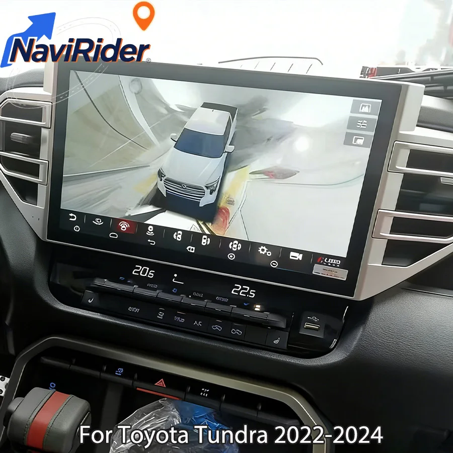 13,3-дюймовый мультимедийный видеоплеер с GPS-навигацией, CarPlay, Android Auto, DSP и автомагнитолой для Toyota Tundra 2022-2024