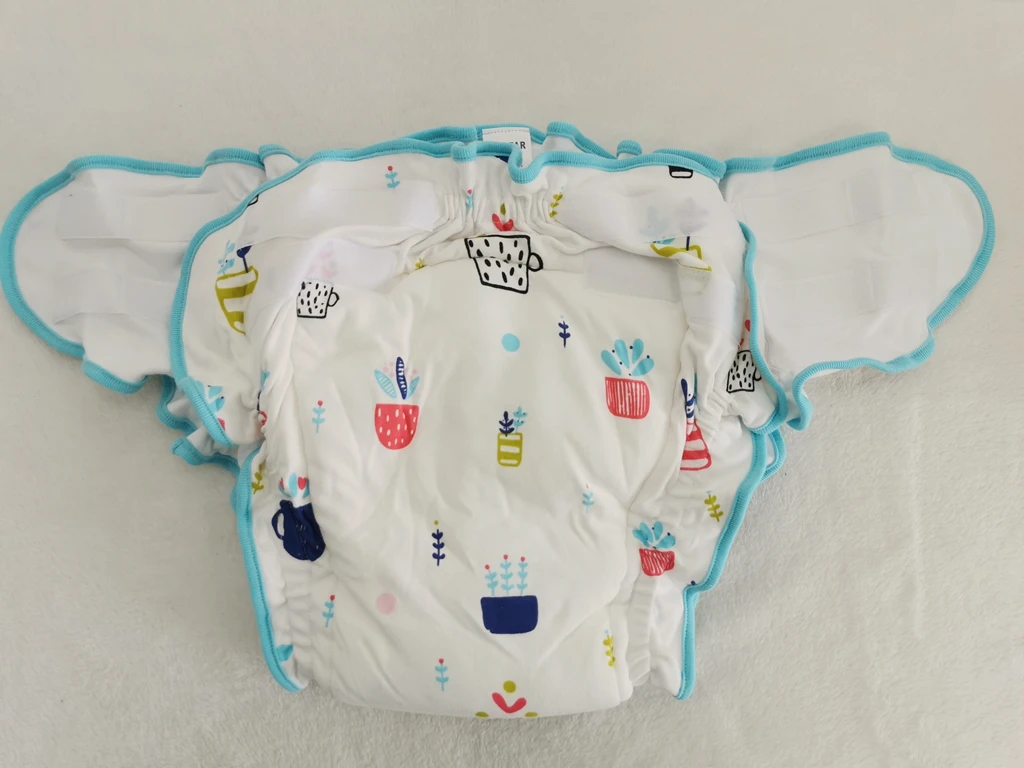 Adult Printed small flowers cloth pant /Cloth diaper with padding inside